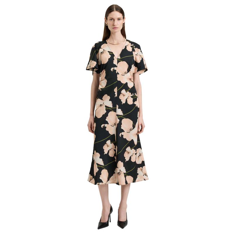 Veronika Maine Blush Poppy Satin Back Crepe Dress image number 0
